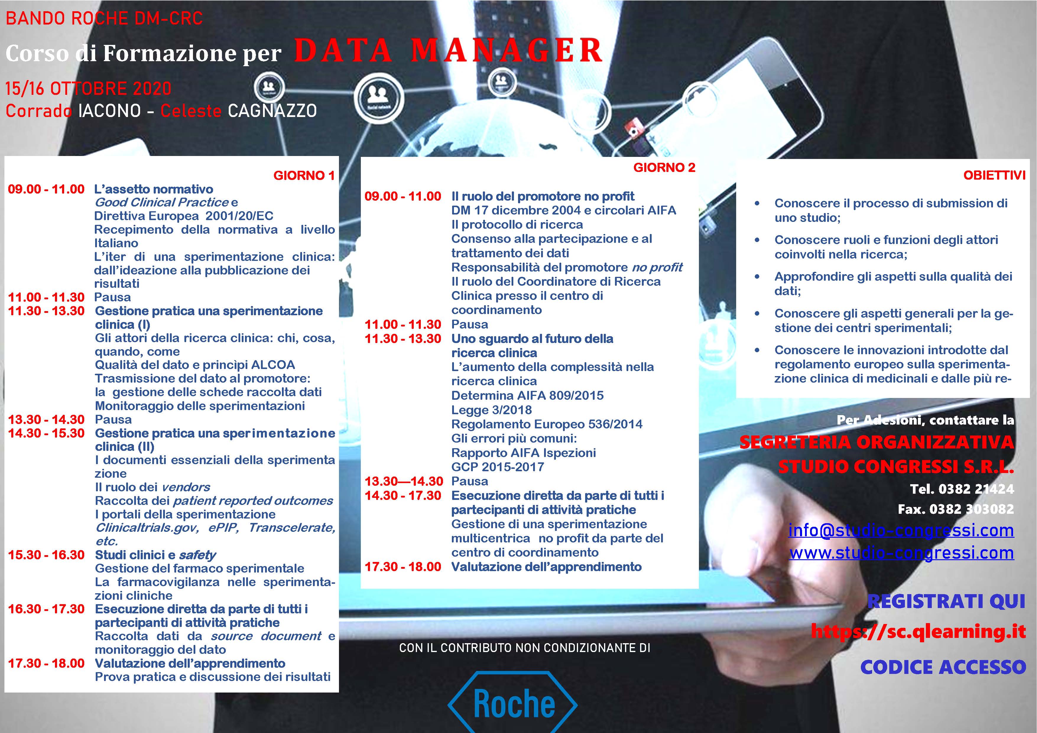 Corso di Formazione per DATA MANAGER (RCHDM/20)