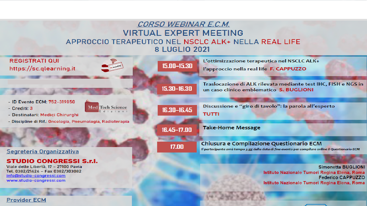 APPROCCIO TERAPEUTICO NEL NSCLC ALK+ NELLA REAL LIFE (RCHOd_P2/21)