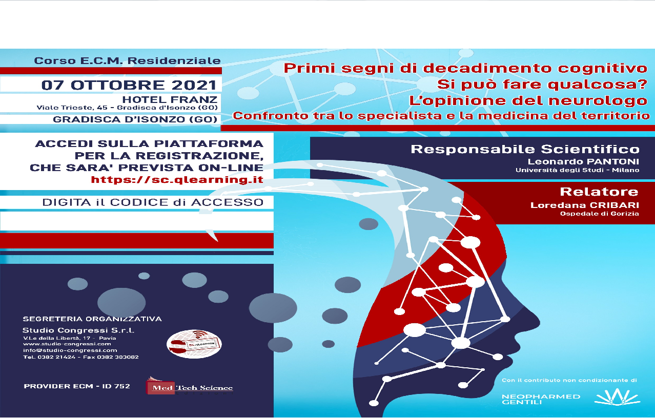 PRIMI SEGNI DI DECADIMENTO COGNITIVO. SI PUÒ FARE QUALCOSA? L’OPINIONE DEL NEUROLOGO. CONFRONTO TRA LO SPECIALISTA E LA MEDICINA DEL TERRITORIO (NGNn_MU2/21)