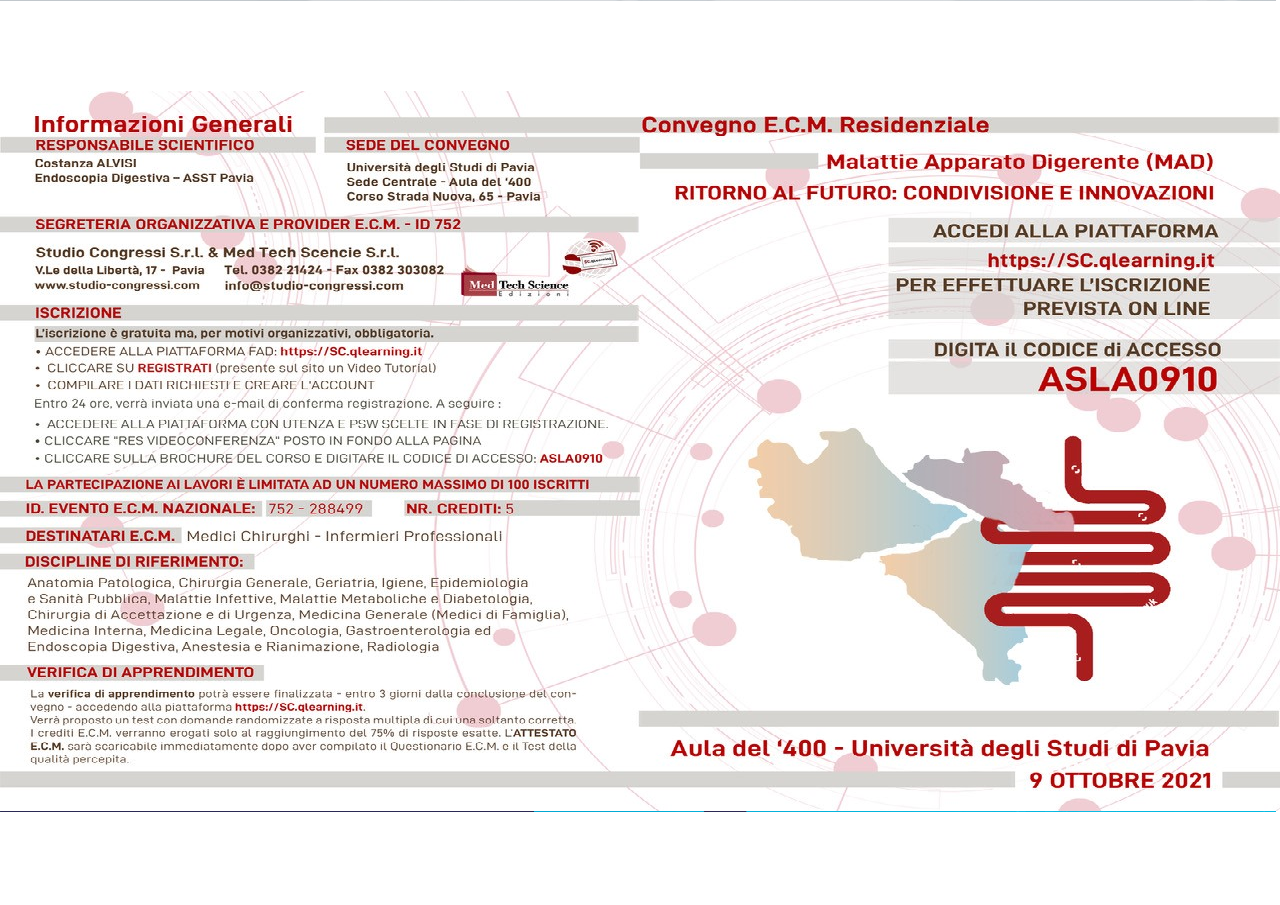 EDU-CARE III - Malattie Apparato Digerente (MAD) Ritorno al futuro: condivisione e innovazioni (ASLA/21)